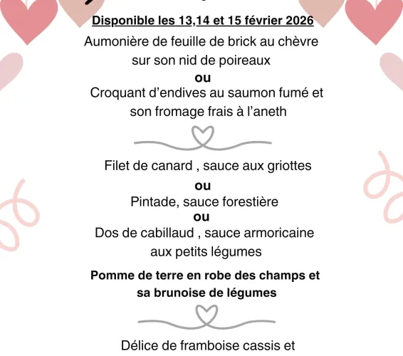 Menu Saint-Valentin